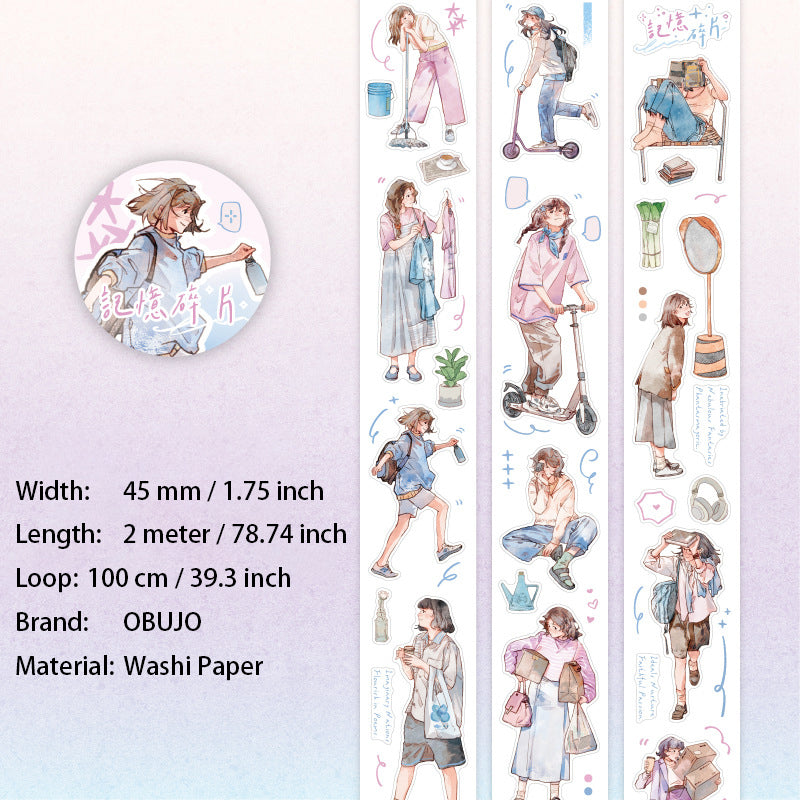 1 Roll Girl Daily Washi Tape SHZQ