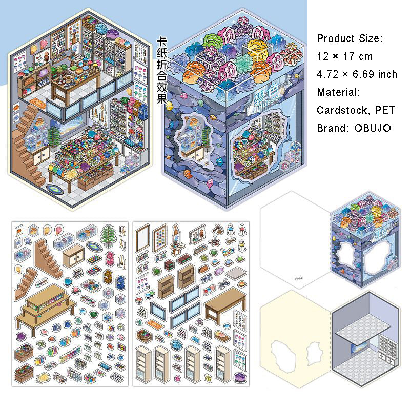 3D Shop Scene Diy Stickers Kit JRYYZ