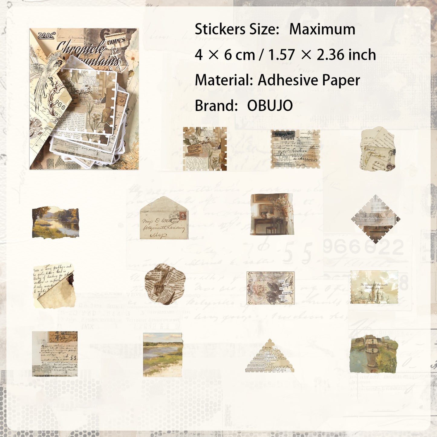 20 Pcs Vintage Aesthetic Journal Stickers YAYJ