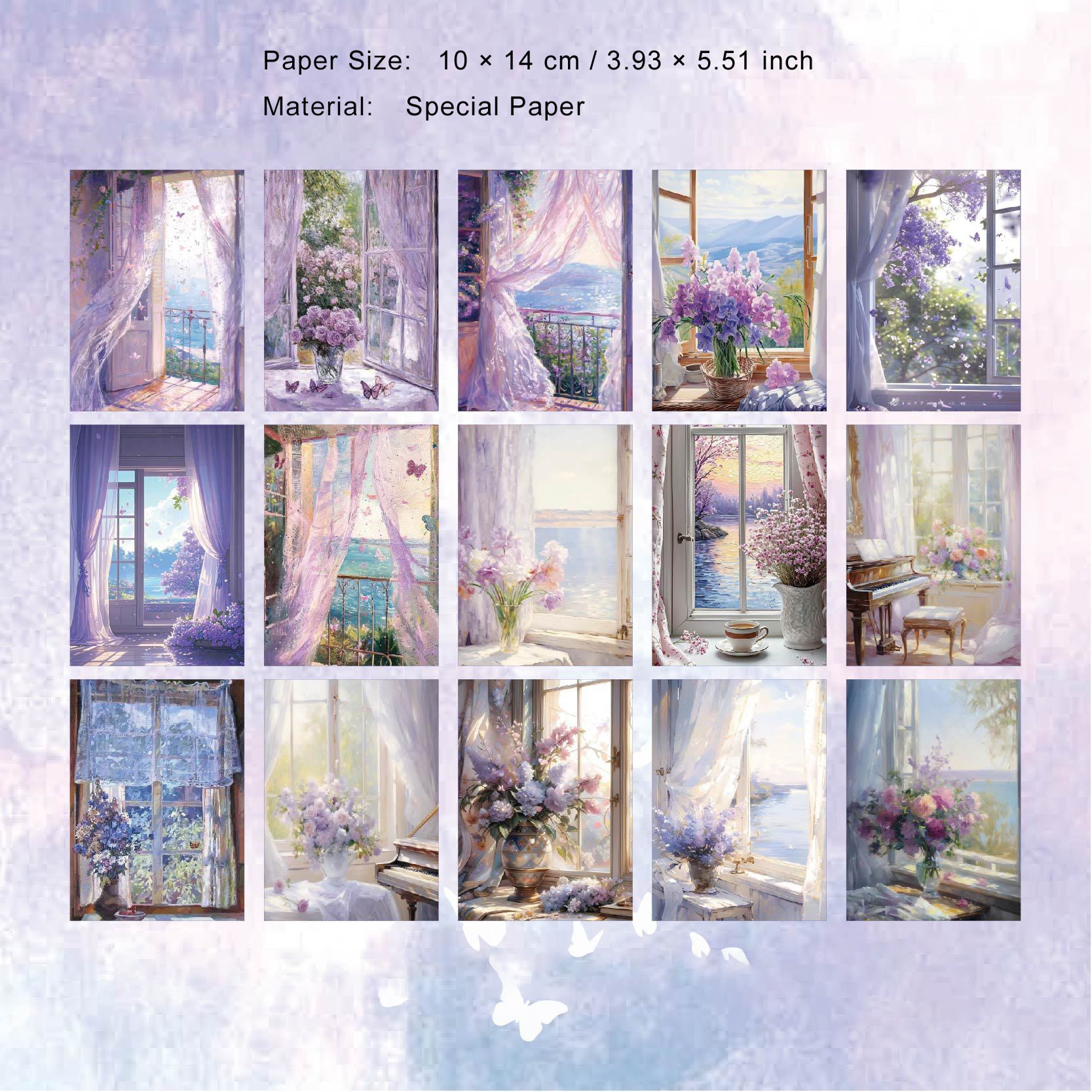 30 Pcs Window Theme Scrapbook Paper CWXL