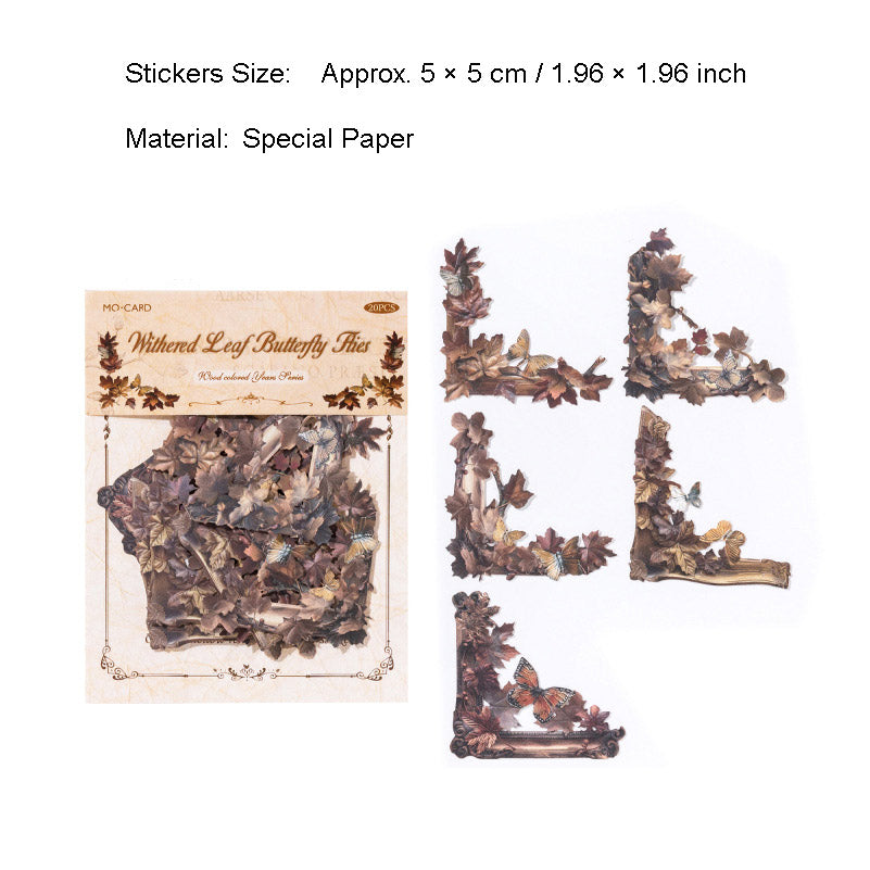 20 Pcs Floral Scrabook Corner Stickers MSSY