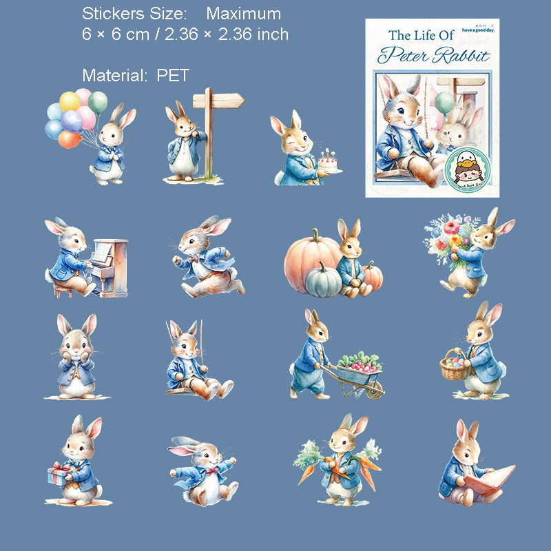20 Pcs Bunny Rabbit PET Stickers BDTDSH