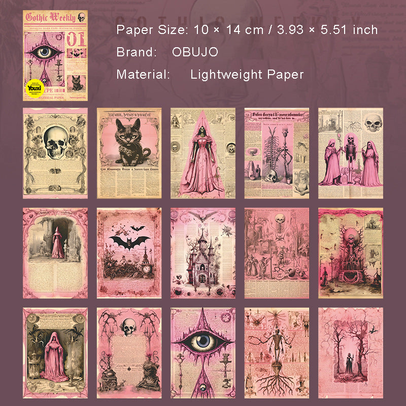 30 Pcs Gothic Vintage Newspaper Journal Paper GTZK