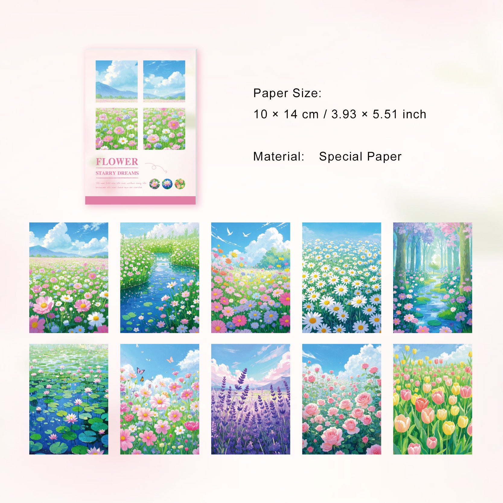 20 Pcs Oli Painting Landscape Scrapbook Paper XMFG