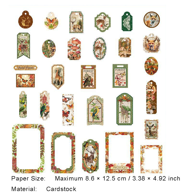 30 Pcs Natural Theme Cardstock Supplies ZRZW
