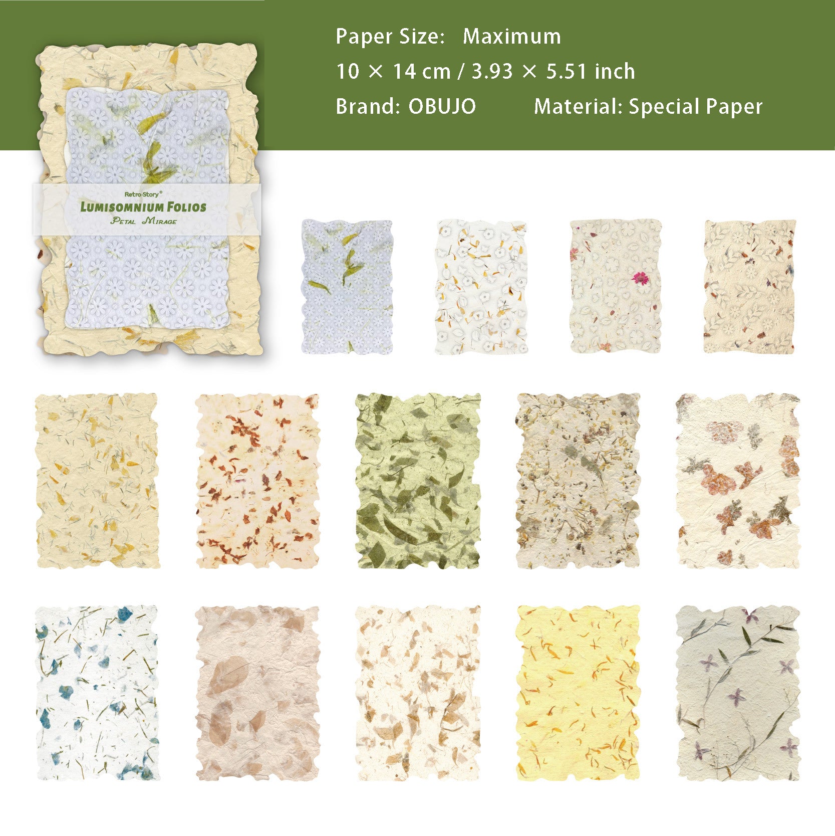 24 Sheets Basic Floral Paper and Embossed Paper ZMFG