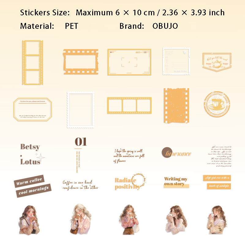25 Pcs Girl Memory PET Stickers JPHY