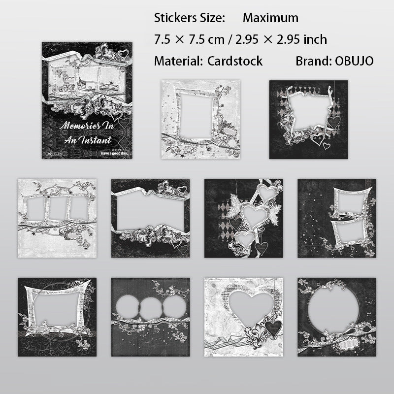 10 Pcs Vintage Frame Cardstock Stickers JYSJ