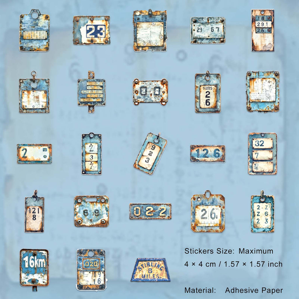 46 Pcs Vintage Lable Stickers JJSMM