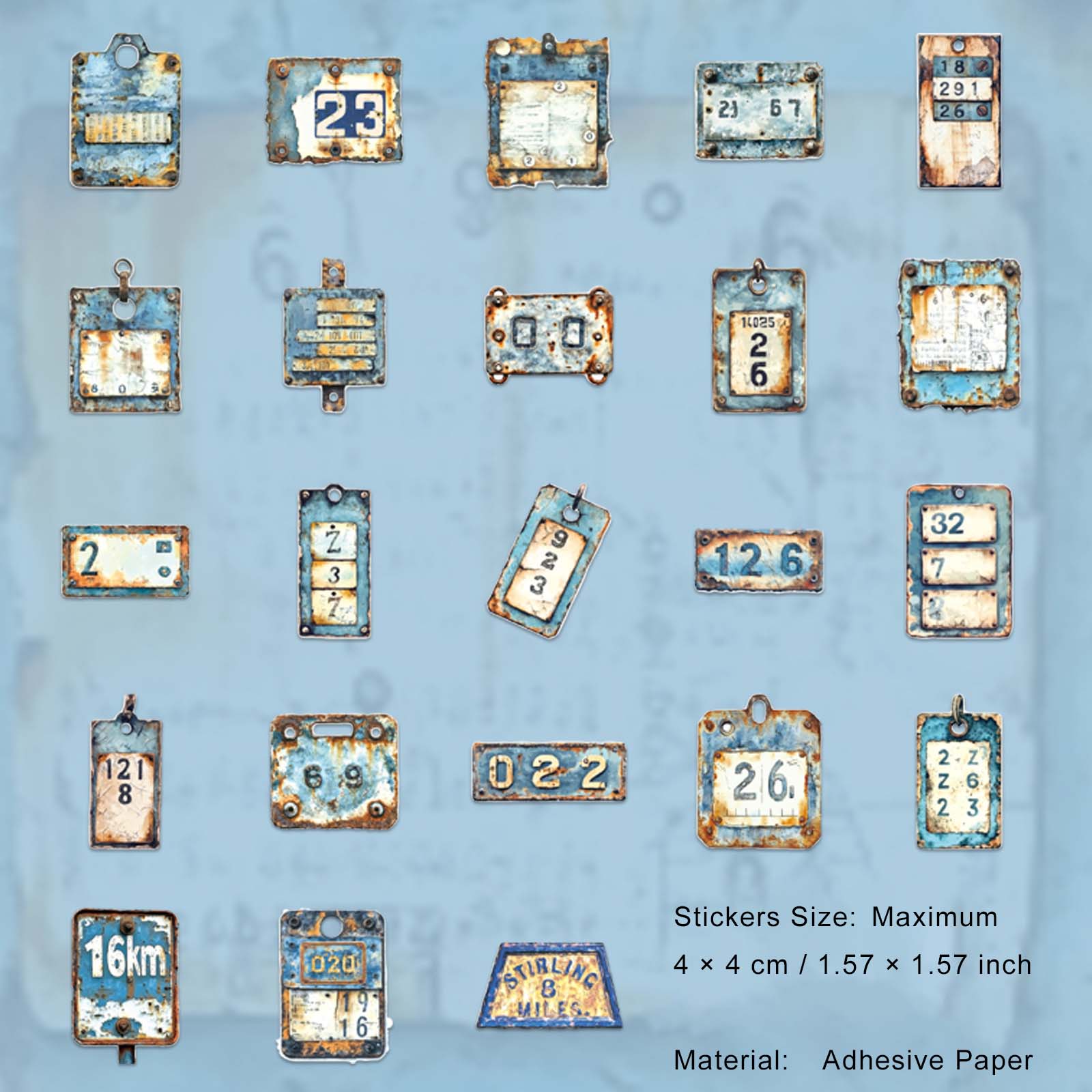 46 Pcs Vintage Lable Stickers JJSMM