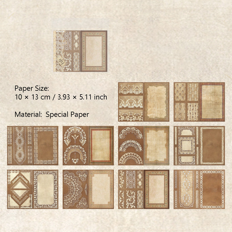 20 Sheets Vintage Lace Scrapbook Paper LSBWG