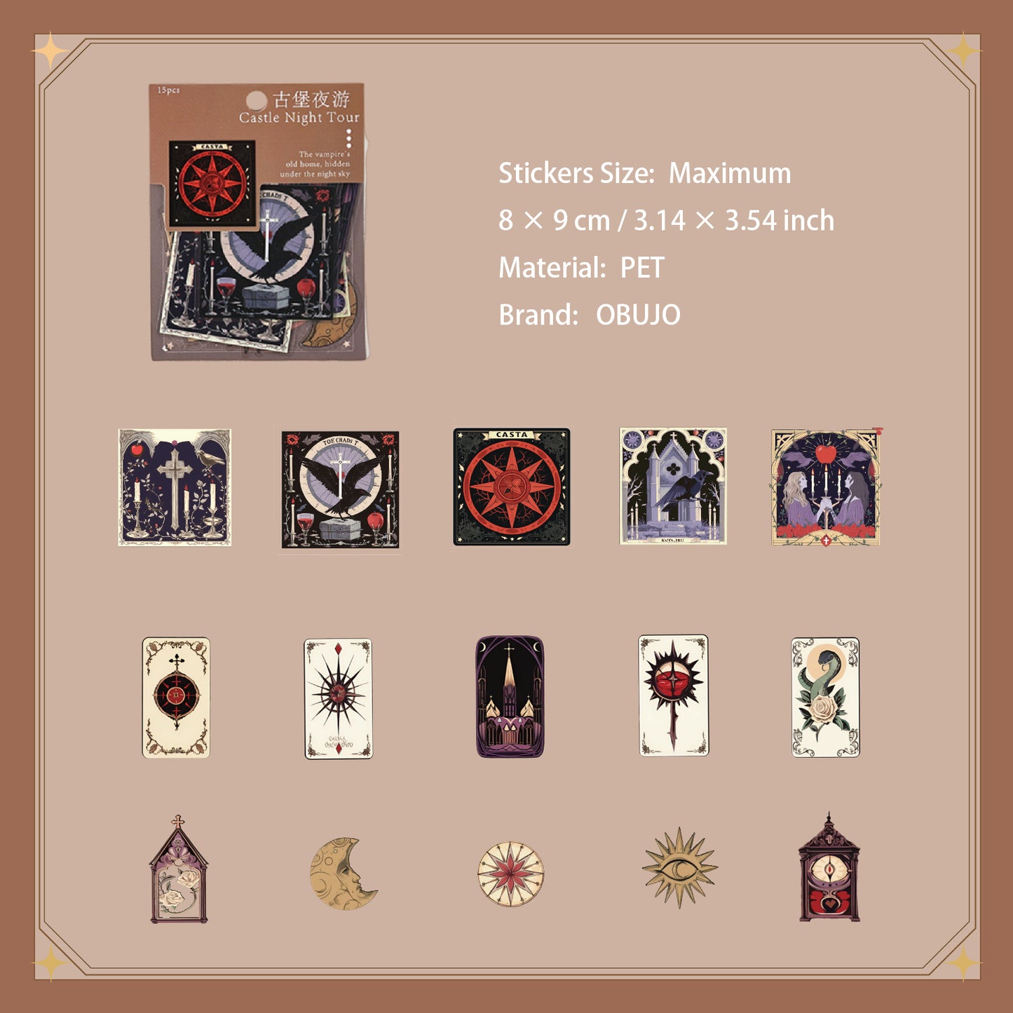 45 Pcs Gothic PET Stickers GBYY