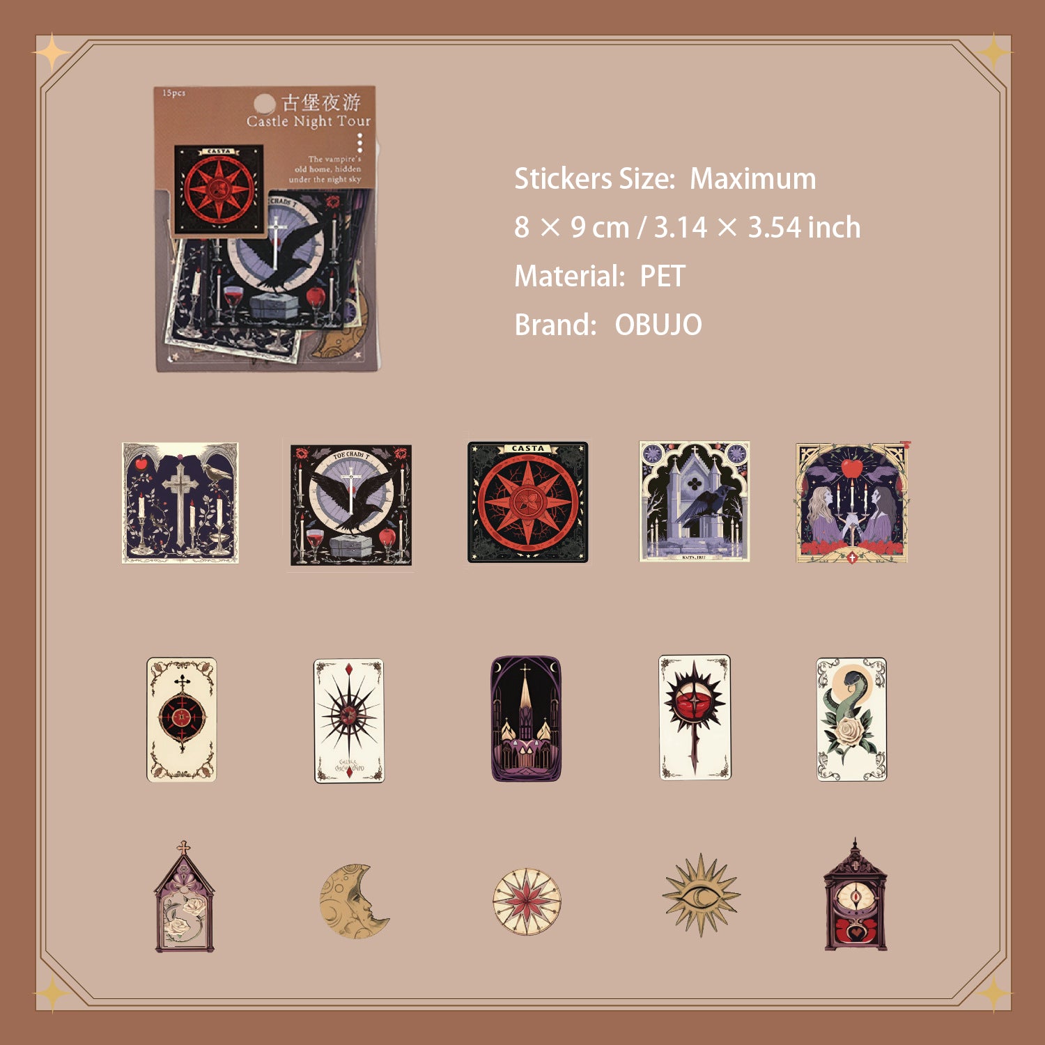 45 Pcs Gothic PET Stickers GBYY