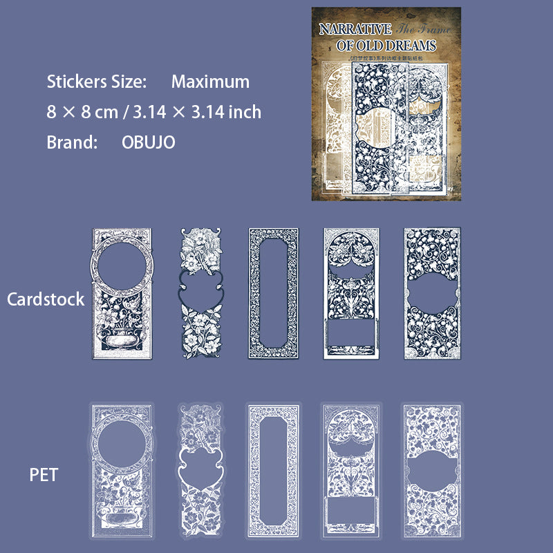 20 Pcs Vintage PET and Cardstock Stickers JMXS