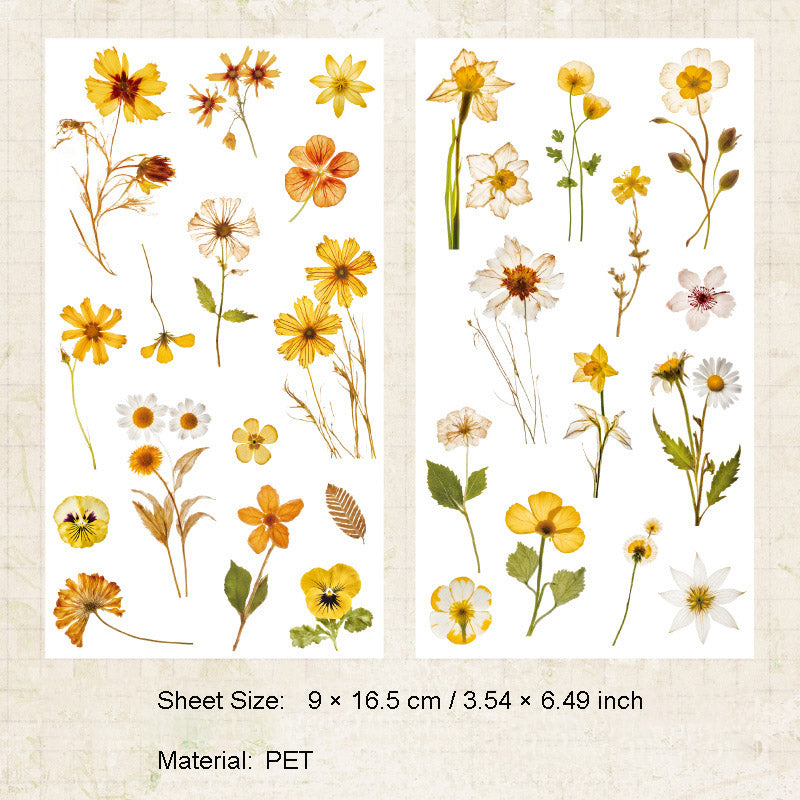 2 Sheets Pressed Flower Transfer Stickers HDLM