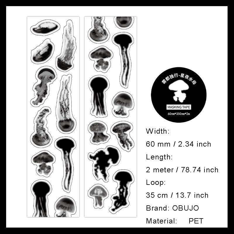 1 Roll Black Blurry Art Stickers Tape WDDX