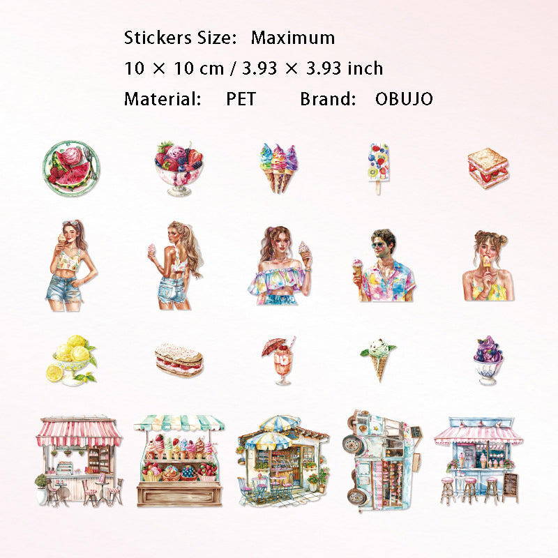 20 Pcs Summer Life Cardstock Stickers BKSYXT