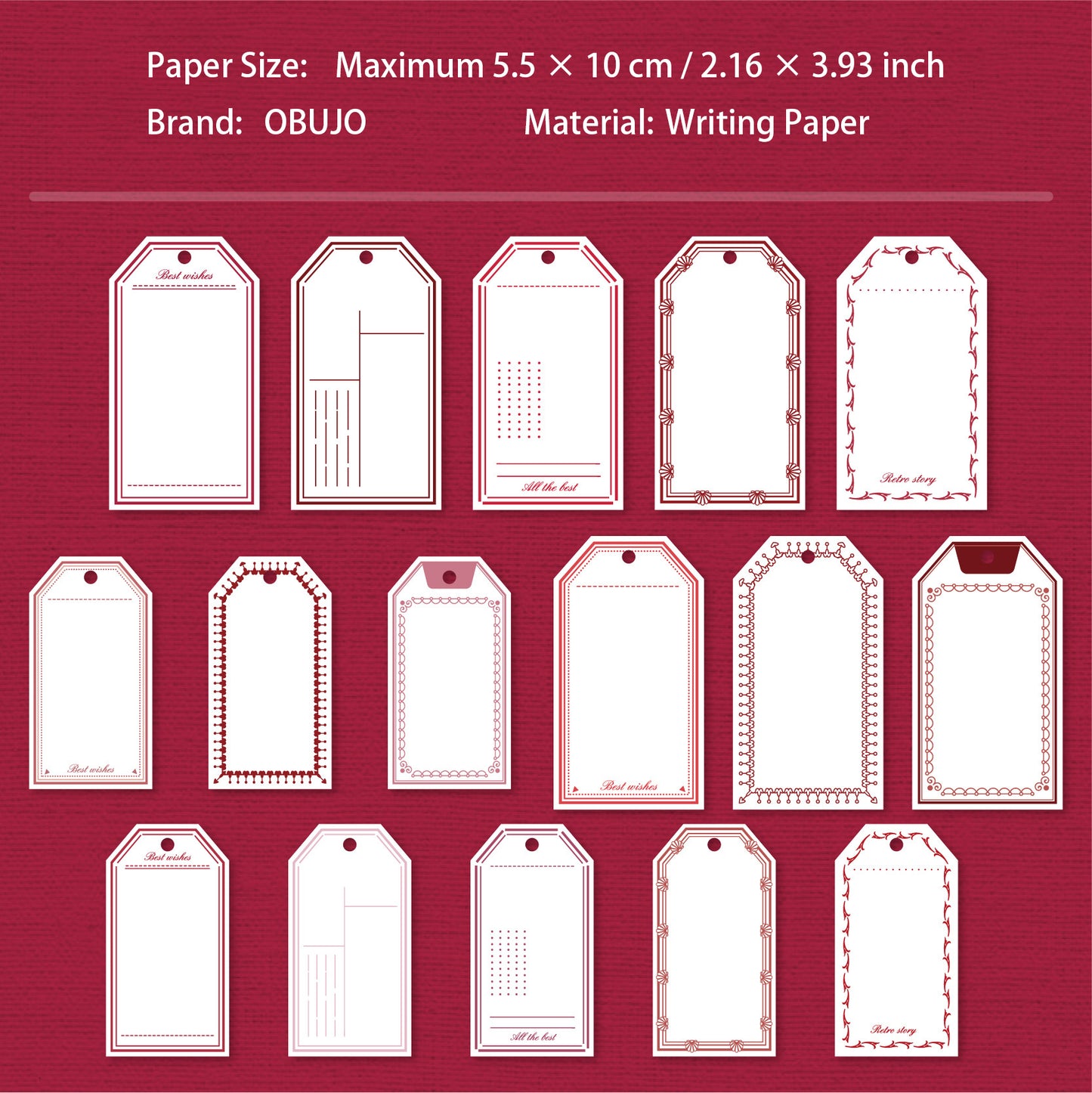 32 Pcs Vintage Notepad Tag BQDP