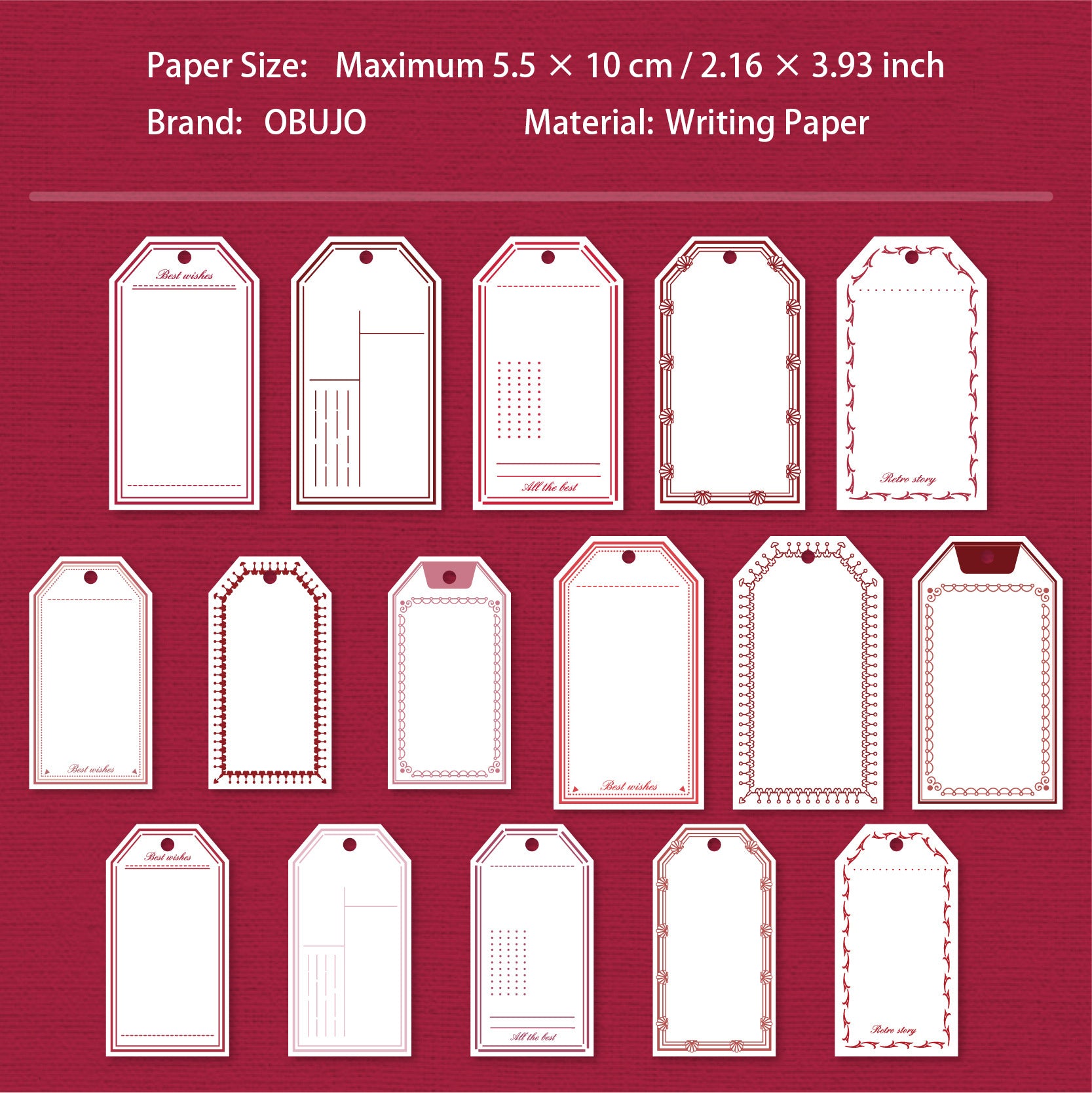 32 Pcs Vintage Notepad Tag BQDP