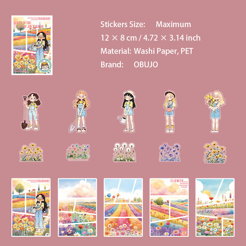 15 Pcs Childhood Daily PET Stickers XJDYT