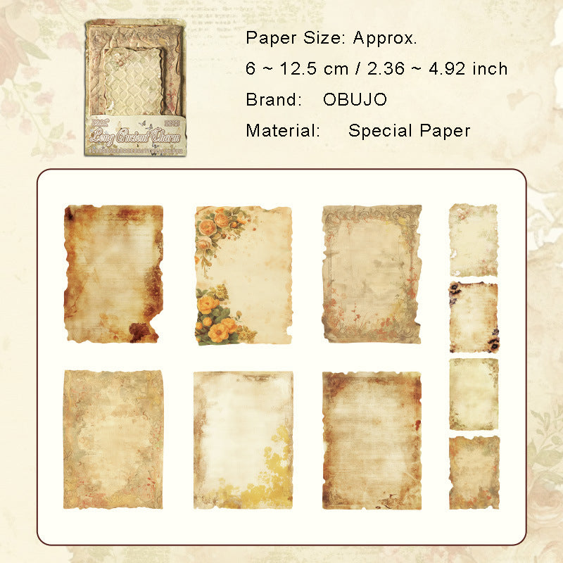 10 Sheets Vintage Embossed Scrapbook Paper XSJM