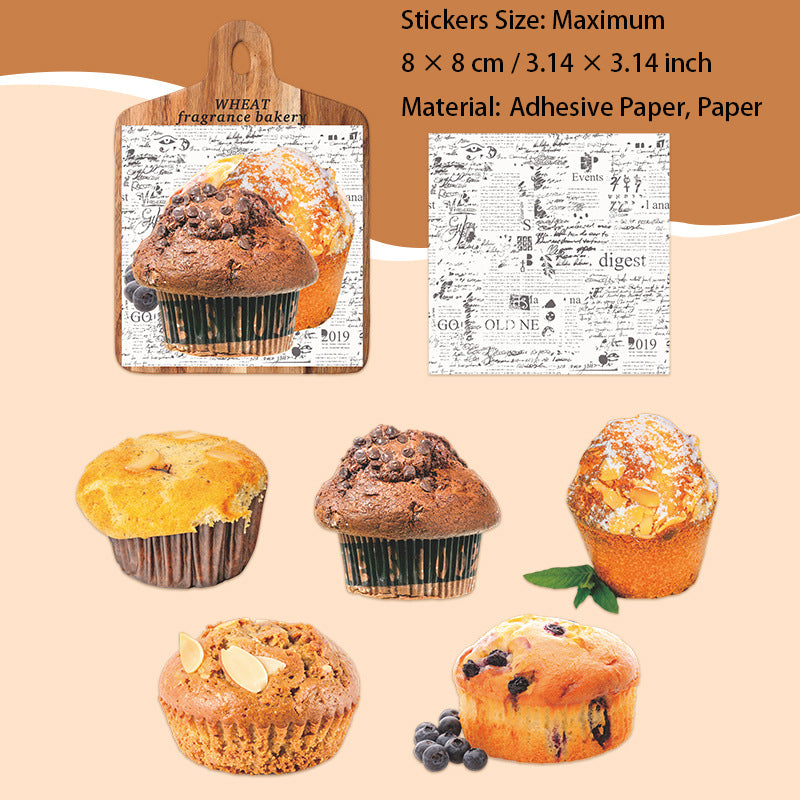 8 Pcs Baking Themed Stickers and Paper MXMBD