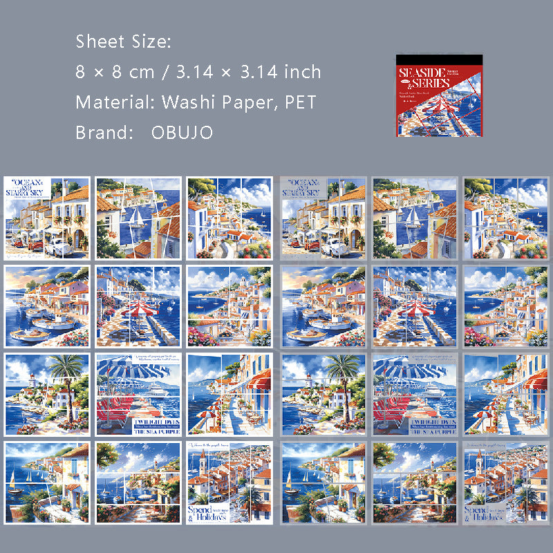 24 Sheets Seaside Town Stickers Book HBXL