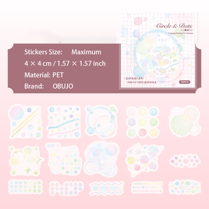 30 Pcs Geometry Themed Journal Stickers XSLY