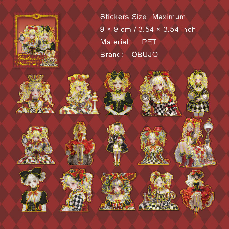 15 Pcs Fantasy Cartoon Girl PET Stickers HMHEZ