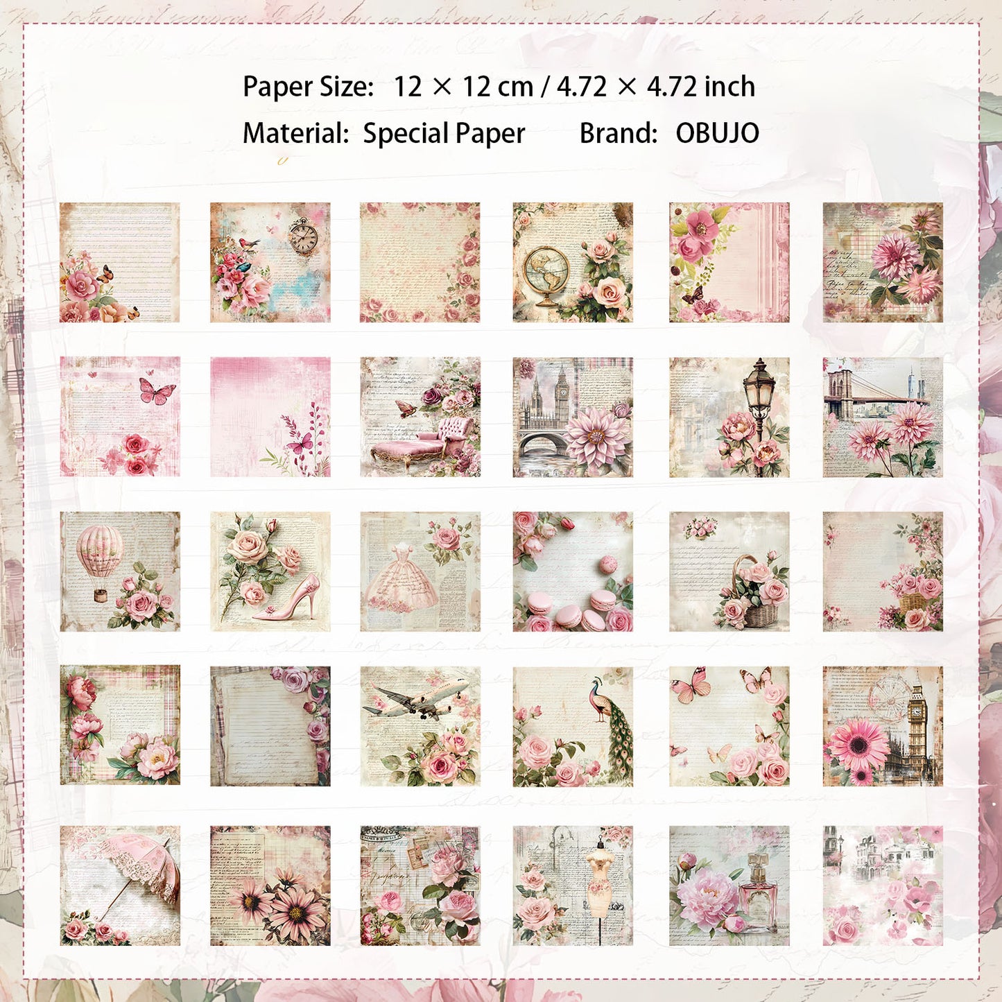 30 Sheets Vitntage Journal Paper JJCC