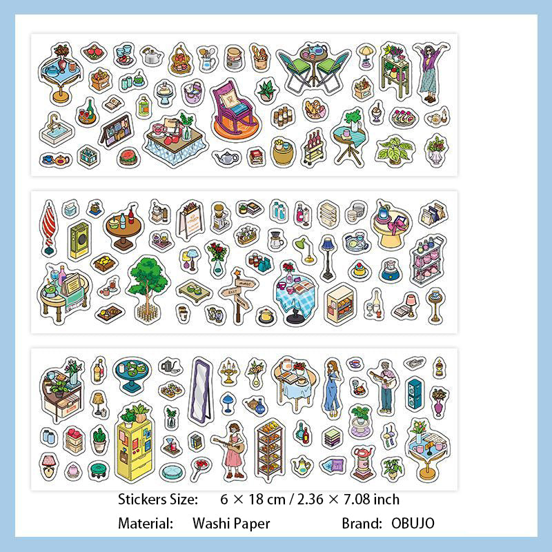 6 Pcs Life Style Planner Washi Stickers SHWD