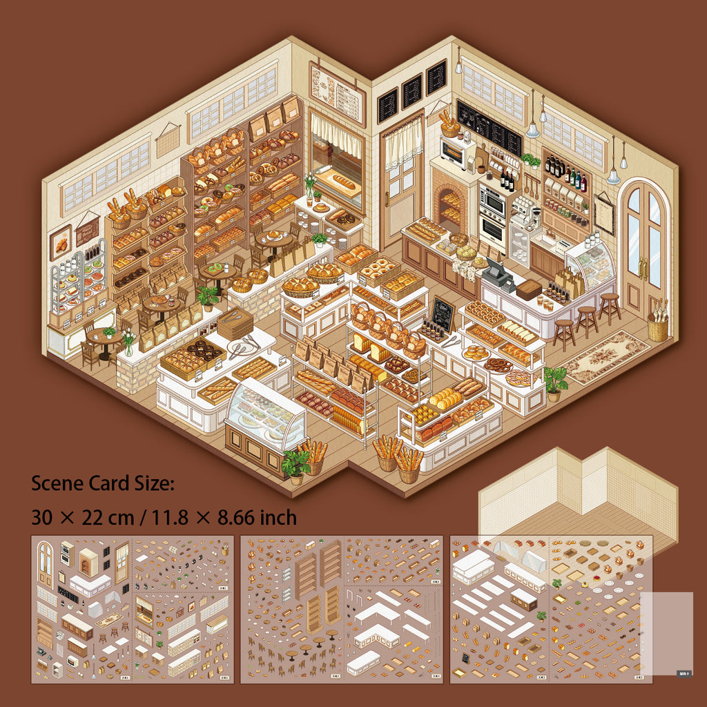 3D Bakery Scene DIY Stickers Kit DPJY