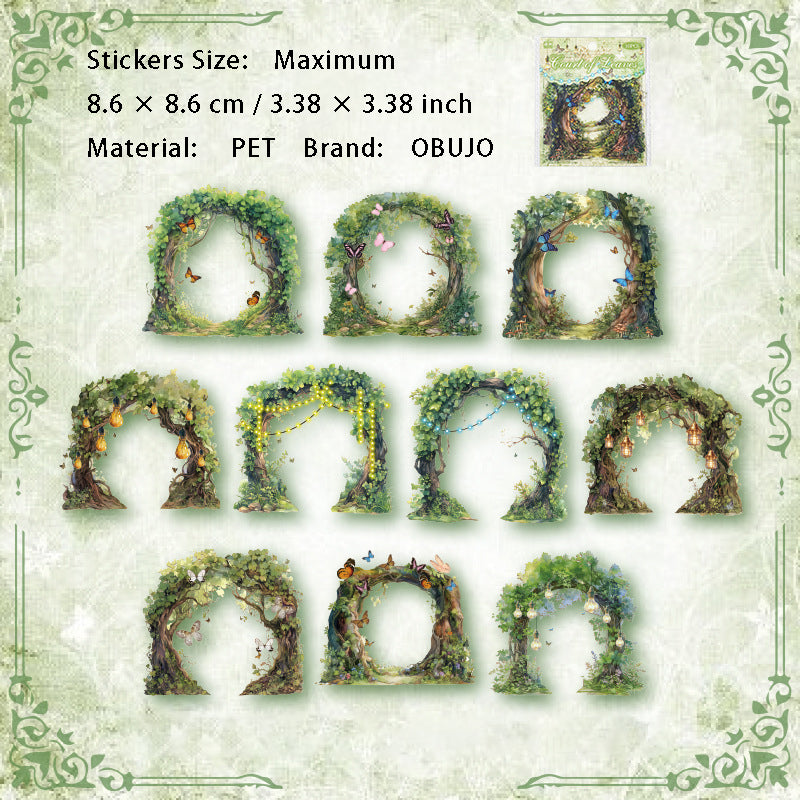 10 Pcs Tree Window PET Stickers YYZT
