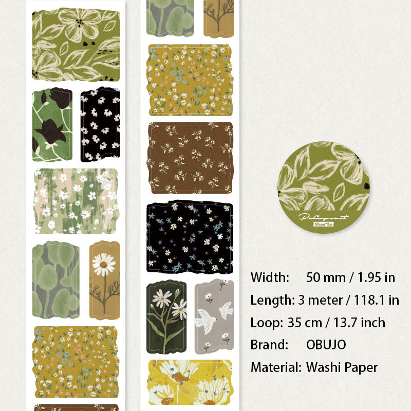 1 Roll Floral Washi Stickers Tape KSZY