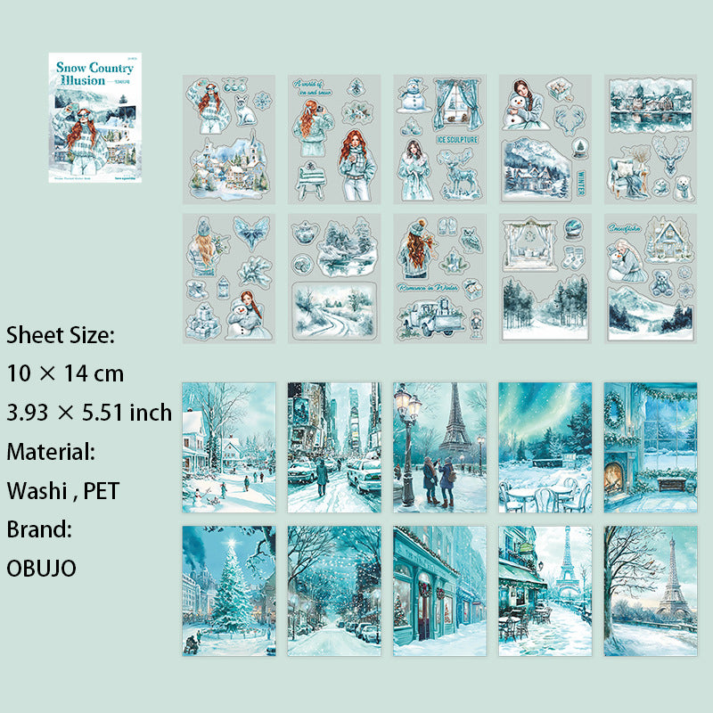 20 Sheets Winter Themed Stickers Book XGHJ