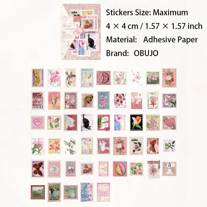 100 Pcs Vintage Natural Post Stamp Stickers YPSCJ