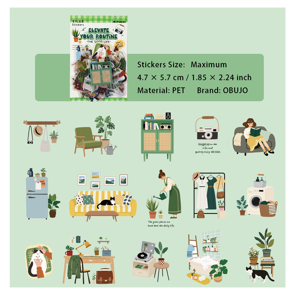 30 Pcs Dialy Life PET Stickers DLRC