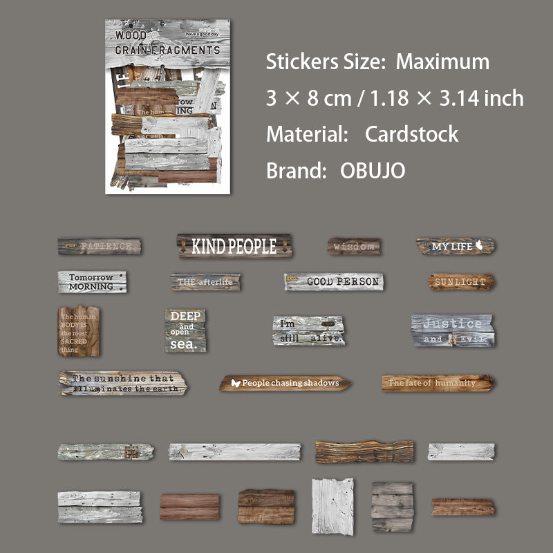 25 Pcs Woolen Words Embossed Stickers MWSY