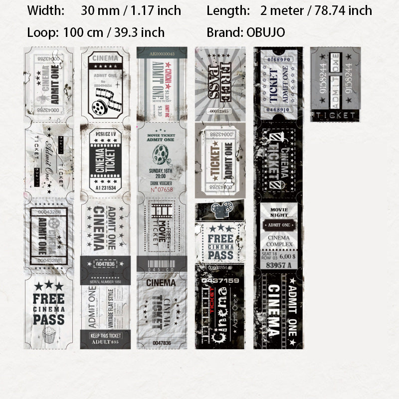 1 Roll Vintage Tickets Stickers XHPJ