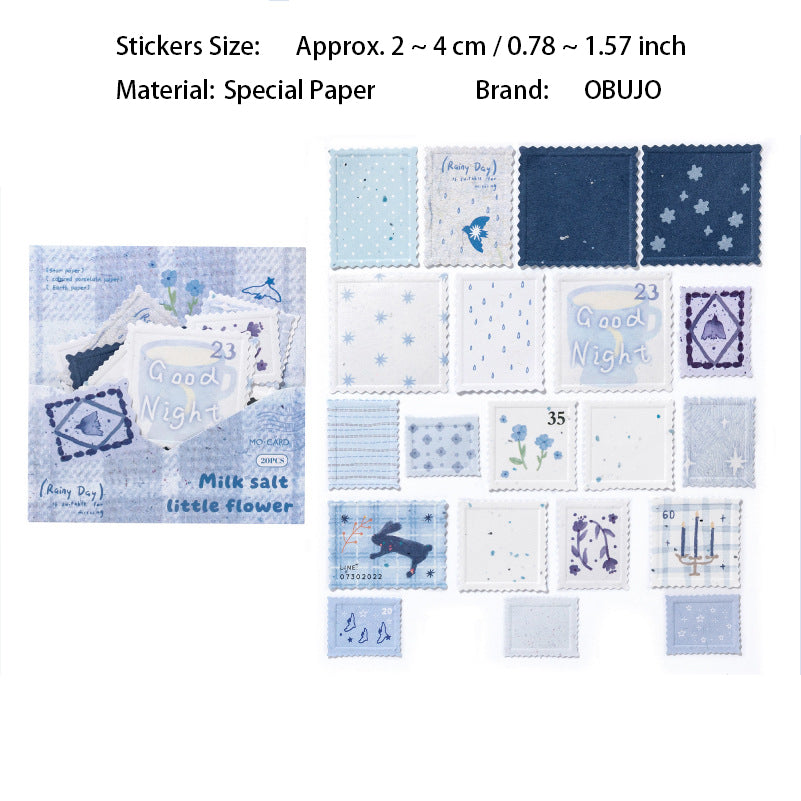 20 Pcs Aesthetic Embossed Journal Stickers YSJS