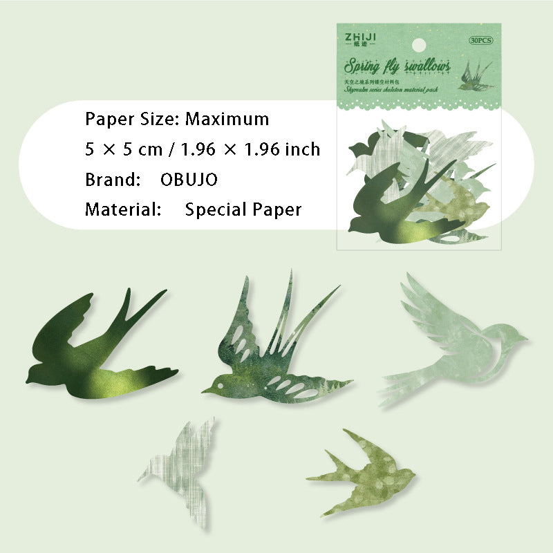 30 Pcs Hollow Cutout Scrapbook Paper TKZJ