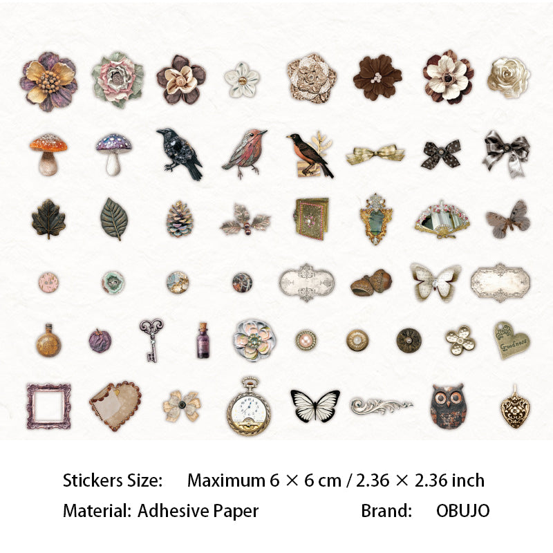 50 Pcs Vintage Metal Gadget Stickers JWJX