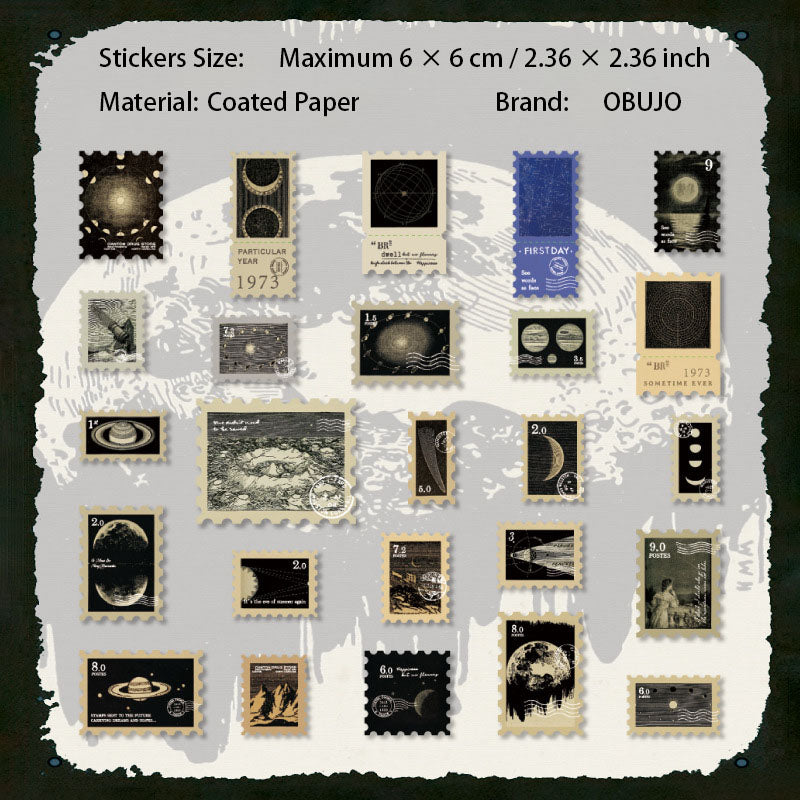 50 Pcs Fantasy Postage Stamp Stickers JYKXQ