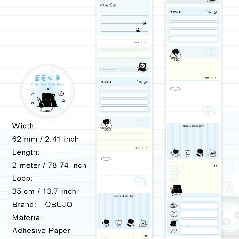1 Roll Cat Theme Planner Stickers Tape XMJHT