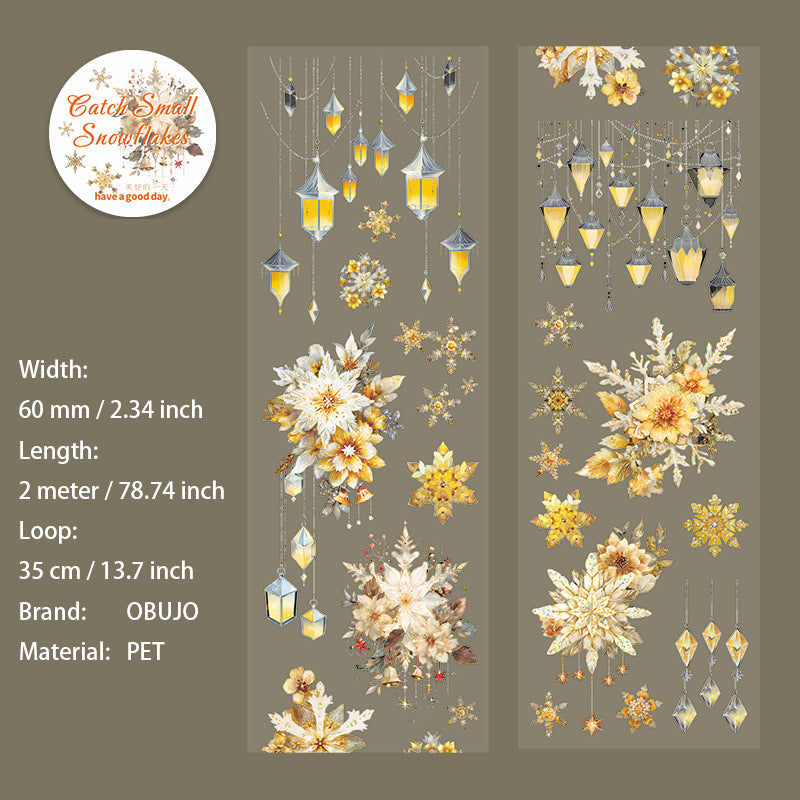 1 Roll Snowflake Themed PET Tape BZXXH