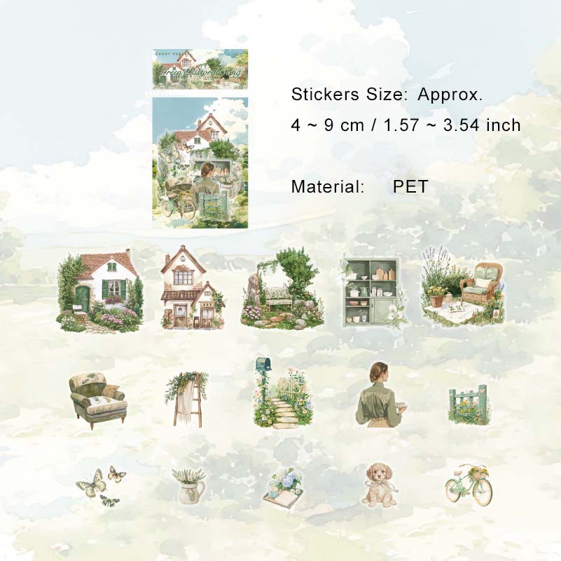 30 Pcs Country Garden Life PET Stickers TYSHJG