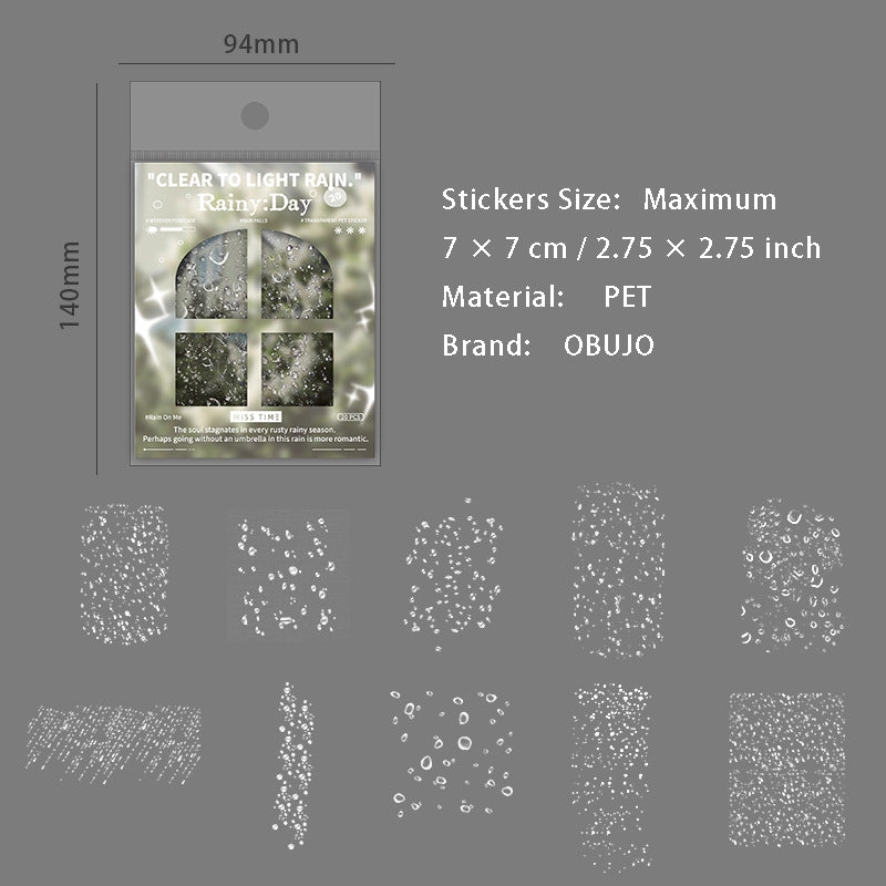 20 Pcs Rainy Theme PET Stickers JRYY