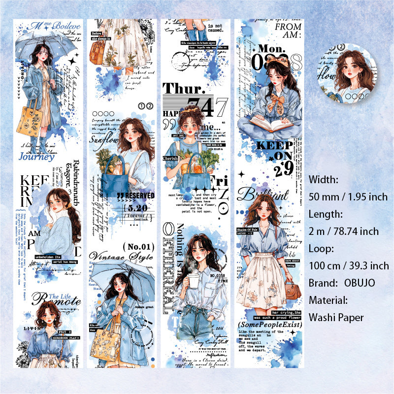 1 Roll Fashion Girl Washi Tape SHYY