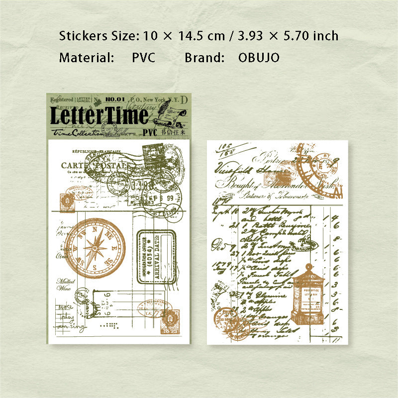 2 Sheets Vintage Handwriting Letter Transfer Stickers SGYJ