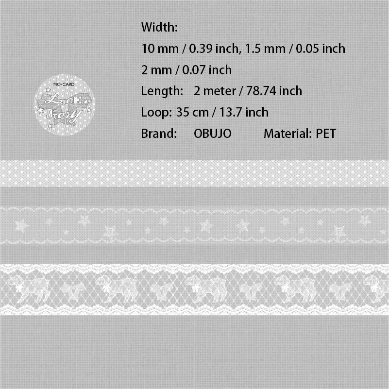 3 Roll Lace Theme PET Tapes Kit SZLS